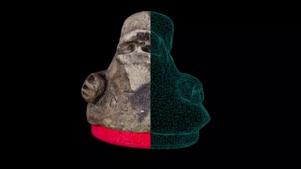 Valdivia Statue Scan Manipulação Fotogrametria Tehnique Usado Para Inventário Técnicas — Vídeo de Stock