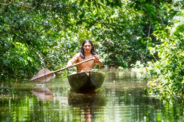 Indigenous Wooden Canoe clipart