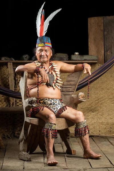 Amazonian Shaman Portrait — Stock Photo, Image