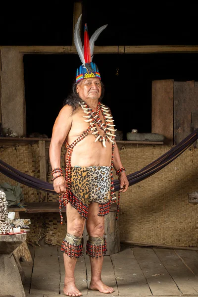 Amazonian Shaman Portrait — Stock Photo, Image