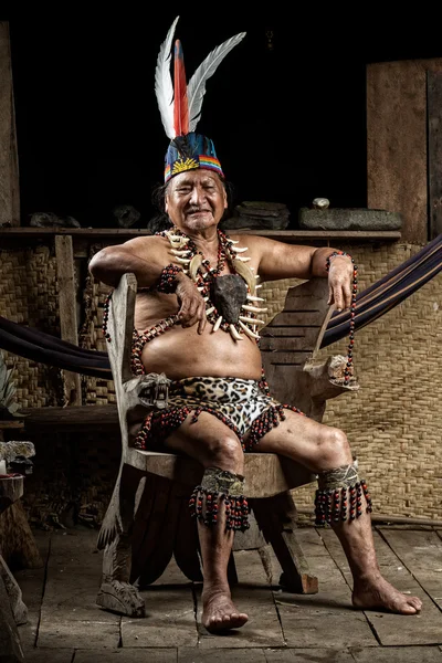 Amazonian Shaman Portrait — Stock Photo, Image