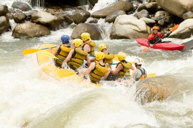 Dangerous Whitewater River Rafting clipart