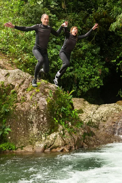 Romeo And Juliet Waterfall Jump — Stock Photo, Image