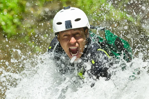 Canyoning Waterfall Descent — Stock Photo, Image