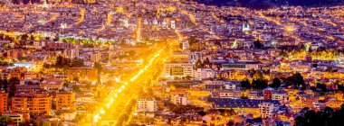 Cuenca Ecuador Night Panorama clipart