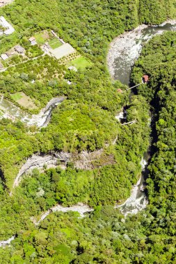 Pailon Del Diablo Waterfall Aerial Shot clipart