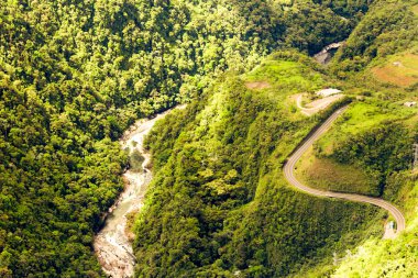 Pastaza River And Panamericana Highway Ecuador clipart