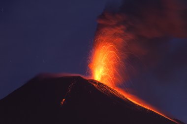 Tungurahua Volcano Night Eruption clipart
