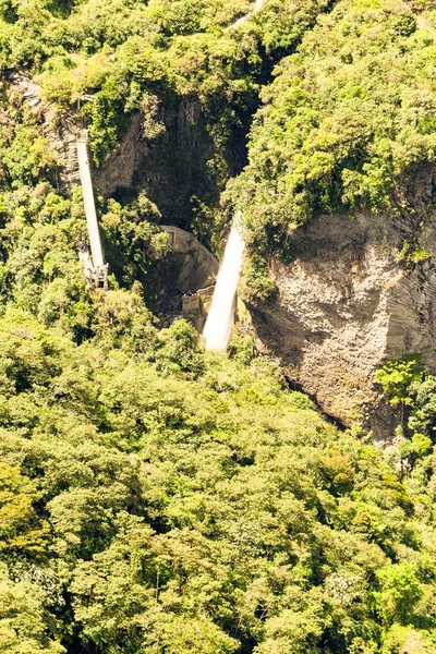 Pailon Del Diablo Cascada Aerial Shot — Foto de Stock