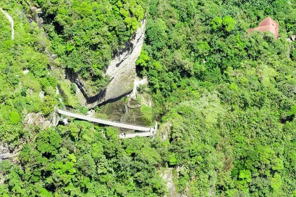 Pailon Del Diablo vattenfall antenn skott — Stockfoto