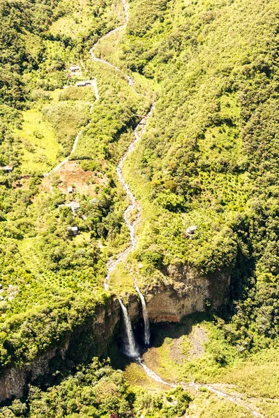 Manto De La Novia Waterfall Aerial Shot Ecuador — Stock Photo, Image