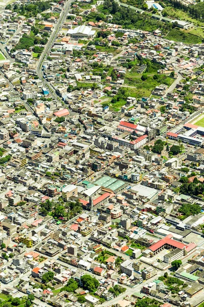 バニョス デ アグア サンタ市内中心空中ショット — ストック写真
