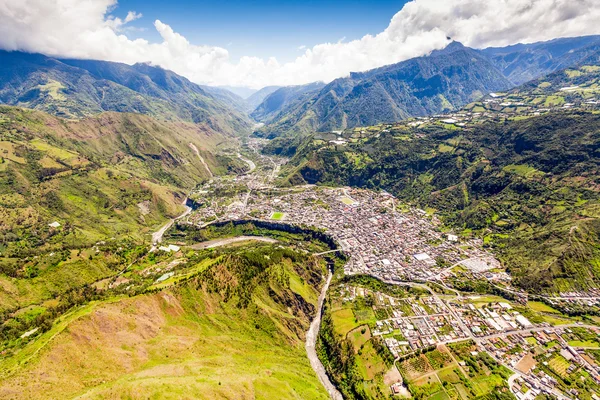 Banos De Agua Santa East Side Aerial Shot — Foto Stock