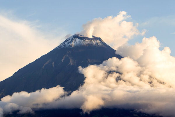 Smoking Tungurahua Volcano