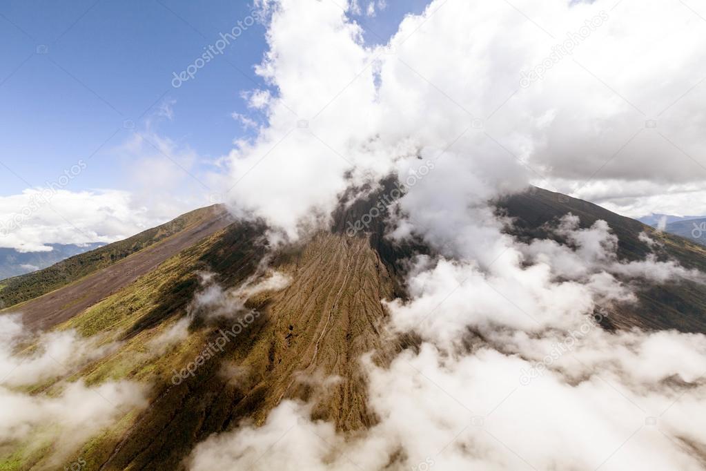Tungurahua Volcano Helicopter Shot