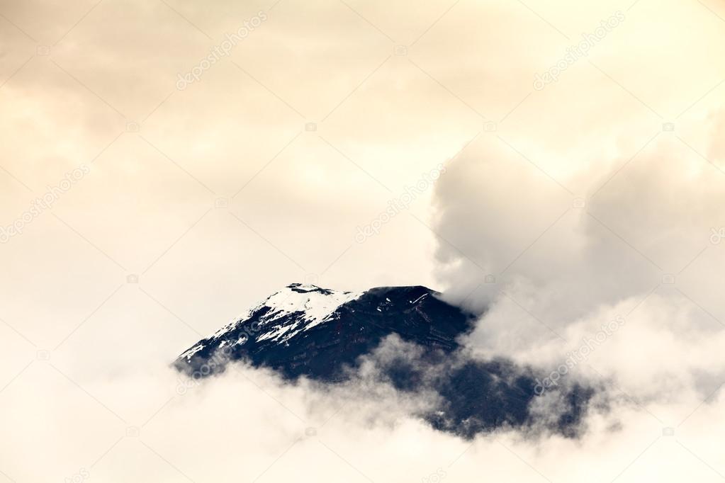 Tungurahua Volcano Covered By Ice