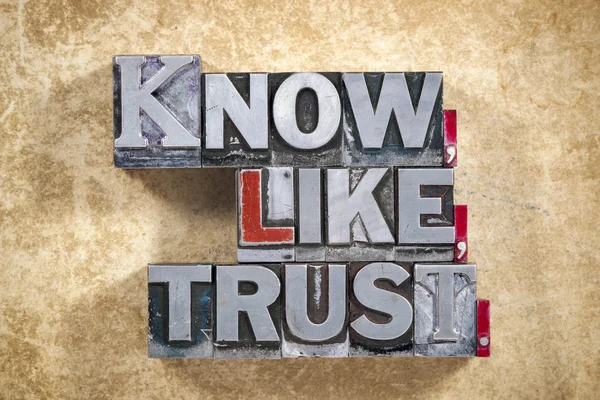 Know,like, trust words — Stock Photo, Image