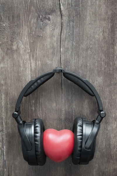 Sluchátka se srdcem — Stock fotografie