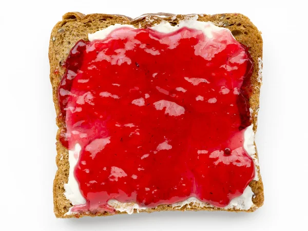 Butter and jam toast — Stock Photo, Image