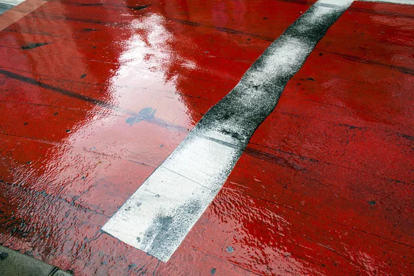 Natte stop lijn — Stockfoto