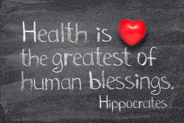 Health Greatest Human Blessings Ancient Greek Physician Hippocrates Quote Written — Stock Photo, Image