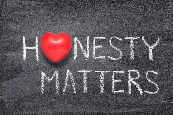 Honesty Matters Phrase Written Chalkboard Red Heart Symbol — Stock Photo, Image