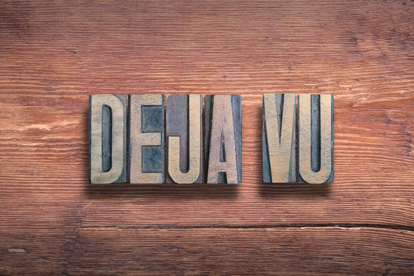 Deja French Term Meaning Already Seen Combined Vintage Varnished Wooden — Stock Photo, Image