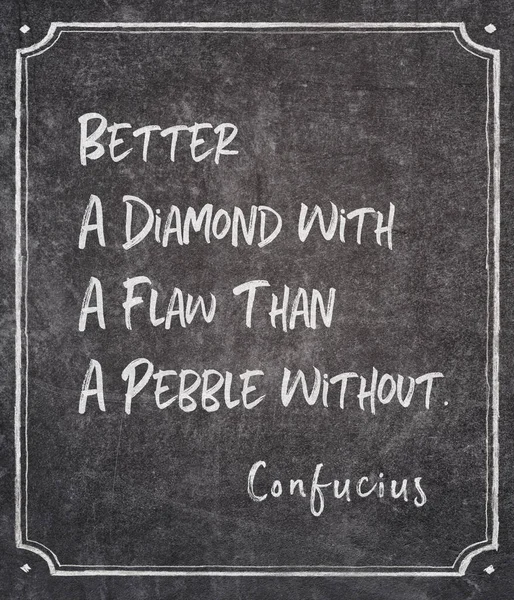 Better Diamond Flaw Pebble Ancient Chinese Philosopher Confucius Quote Written — Stock Photo, Image