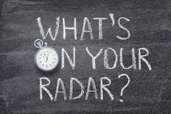 What You Radar Question Written Chalkboard Vintage Precise Stopwatch — Stock Photo, Image