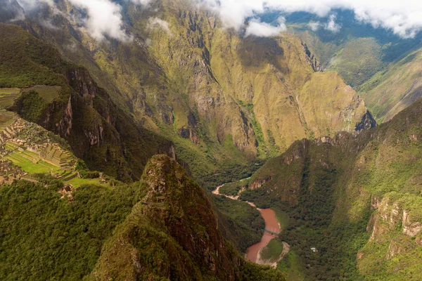 Urubamba Rivier Vallei Buurt Van Machu Picchu Site Door Zonnige — Stockfoto