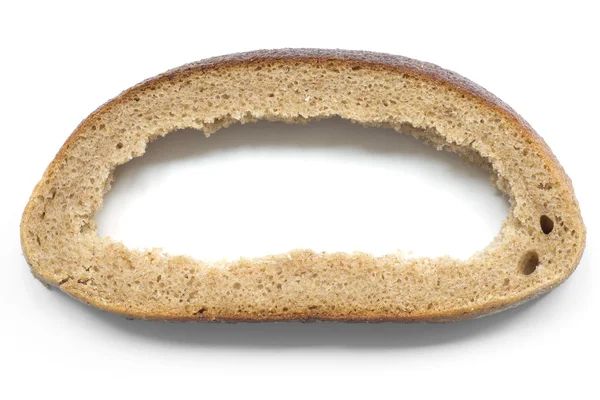 Bread slice with hole — Stock Photo, Image
