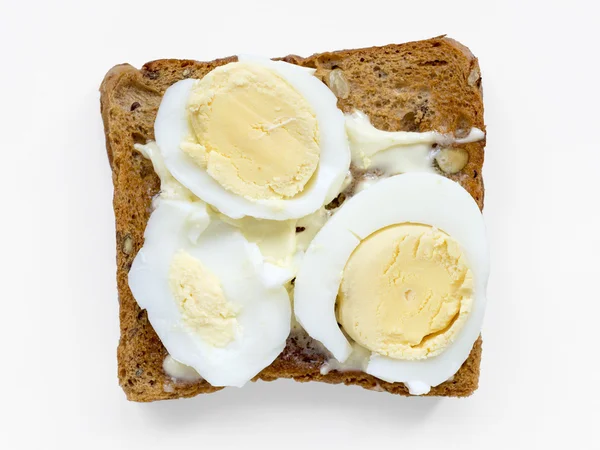 Boiled egg toast — Stock Photo, Image