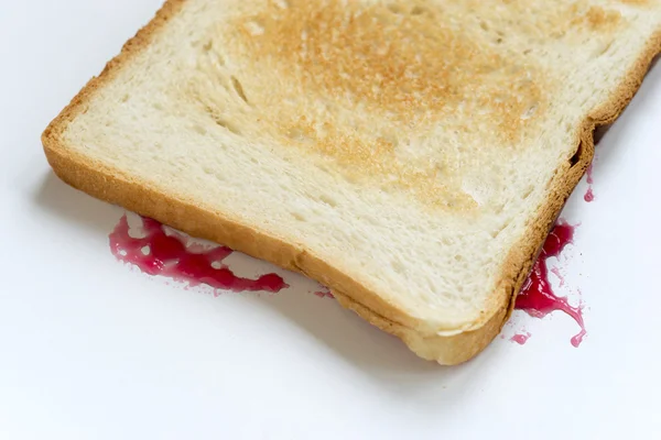 Jam sandwich fallen — Stock Photo, Image