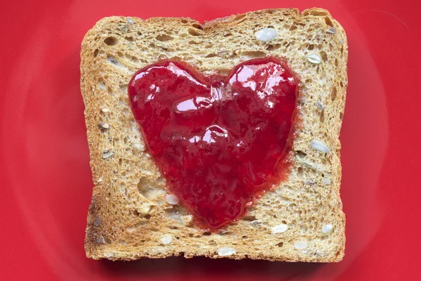 Toast on red — Stock Photo, Image