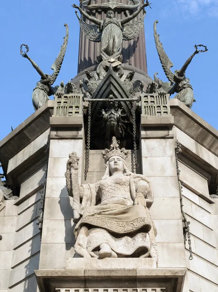 Barcelona Columbus monument fr — Stock Photo, Image