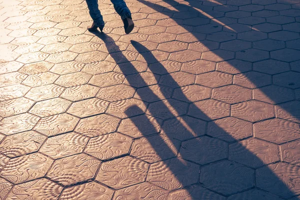 Pedestrian shadows Barcelona — Stock Photo, Image