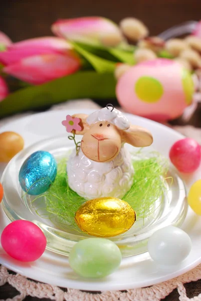 Decorazione tavolo Pasqua — Foto Stock