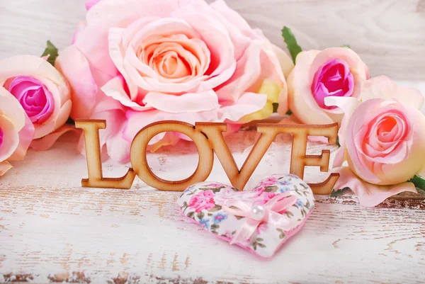 Amore e rose sfondo — Foto Stock