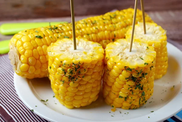 sweet corn with butter and herbs