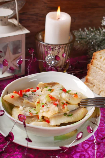 Salada de arenque para o Natal — Fotografia de Stock