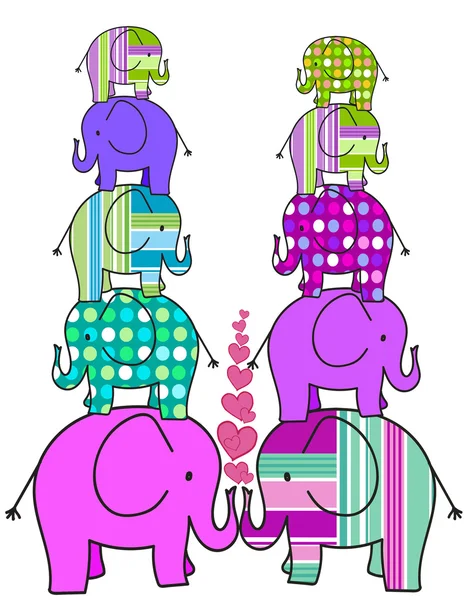 Вежі барвистих слонів — стокове фото