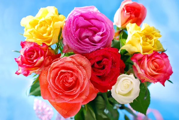 Bouquet of colorful roses — Stock Photo, Image