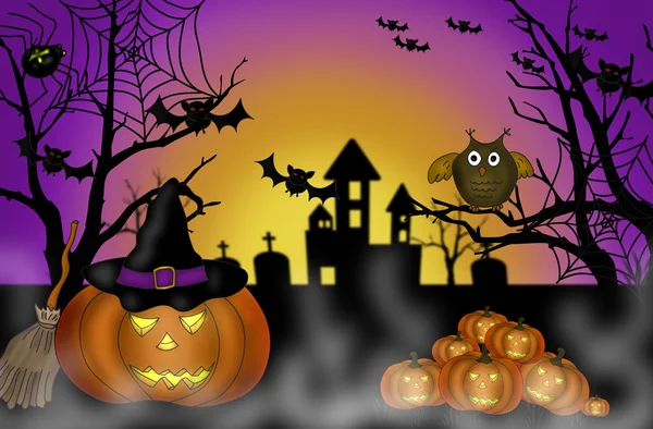 Halloween scary night background — Stock Photo, Image