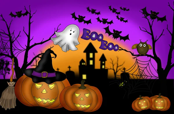 Halloween assustador noite fundo — Fotografia de Stock