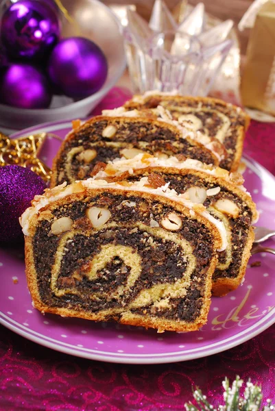 Poppy seed cake for christmas — Stock Photo, Image