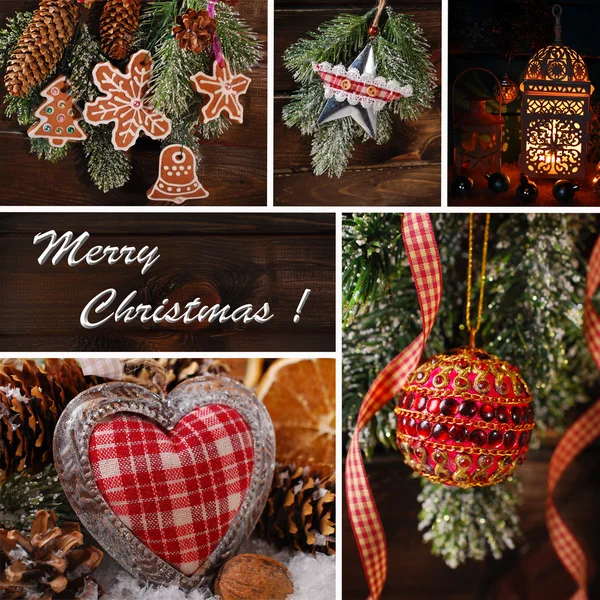 Jul dekoration collage — Stockfoto