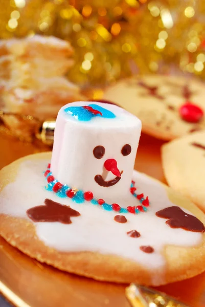 Funny christmas cookies made by kids — Stock Photo, Image