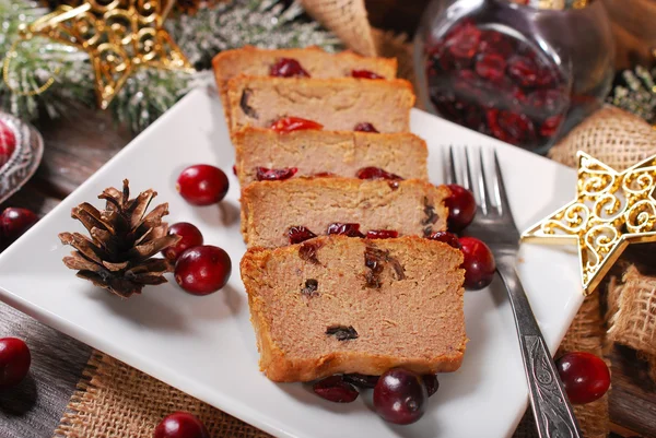 Gans pate met veenbessen voor Kerstmis — Stockfoto