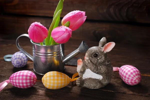 Easter decoration with rabbit — Stock Photo, Image