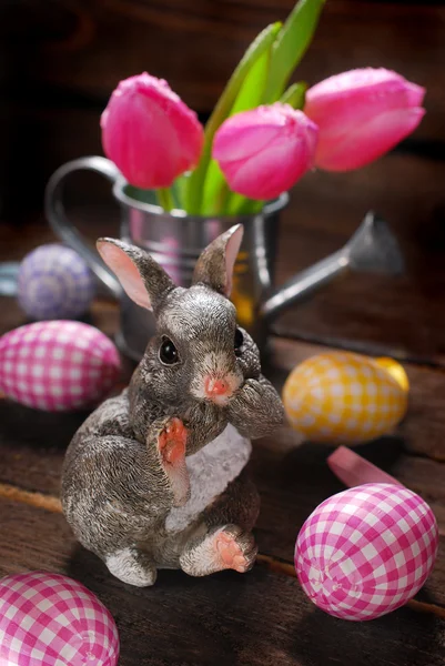 Easter decoration with rabbit — Stock Photo, Image